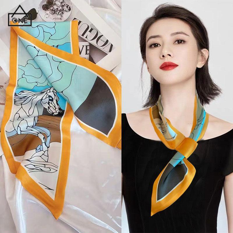 COD❤️Syal kecil silk kecil bertepi lebar-mencocokkan semua-pertandingan fashion tipis wanita-A.one