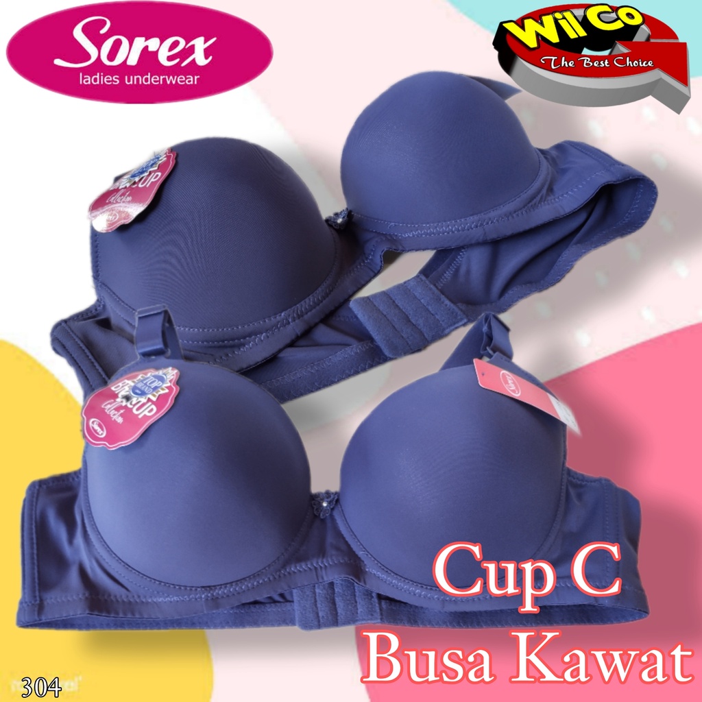 K304 - BRA/BH WANITA SOREX JUMBO BUSA ADA KAWAT CUP C BESAR 36C - 42C  TIGA PENGAIT