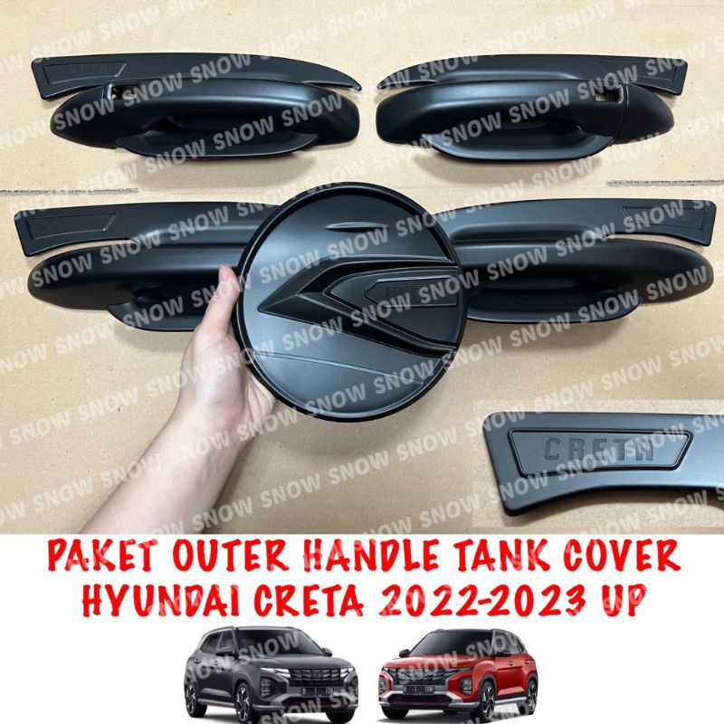 Paket Outer Handle Tank Cover Hyundai Creta 2022 2023 UP Hitam