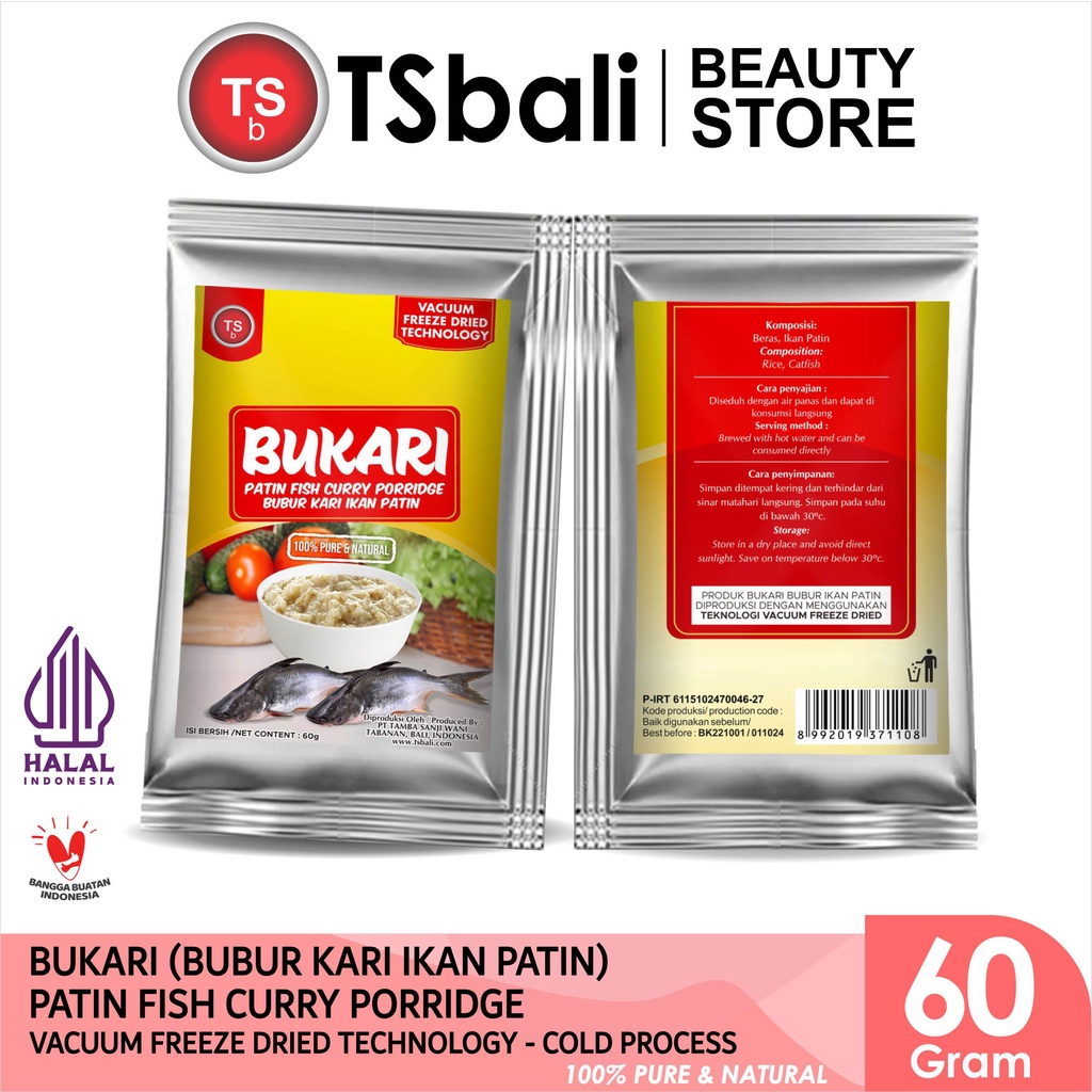 

TSb - Bukari ( Bubur Kari Ikan Patin / Patin Fish Curry Porridge ) 60gr
