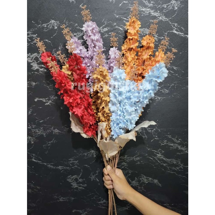 Artificial Flocking Hyacinth Bunga Palsu Sedap Malam Plastik