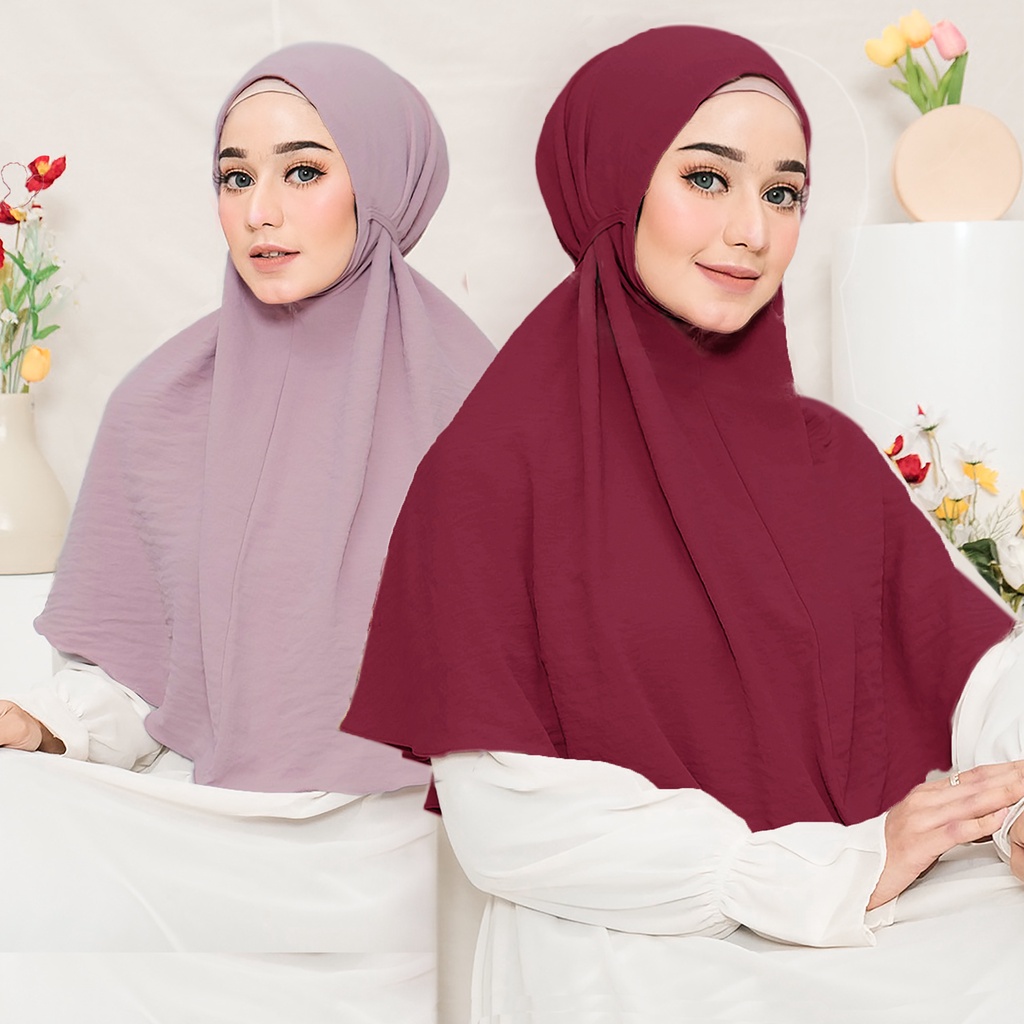 [PREMIUM] Jilbab instan Bergo Maryam ukuran L Kerudung Crinkle Airflow Hijab Grosir