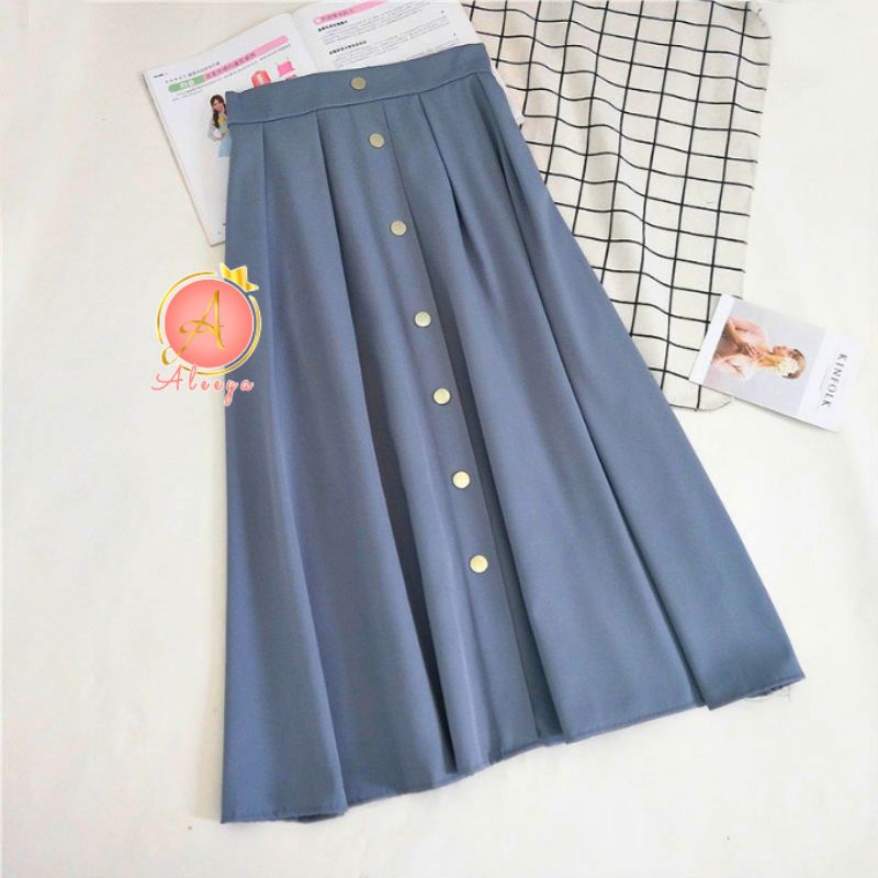 ALEEYA Rok Suede Kancing / Foila Button Maxi Skirt Suede (2104)