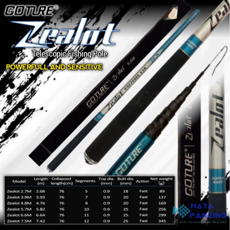 Joran tegek Goture Zealot 6.6m super hard high carbon rod