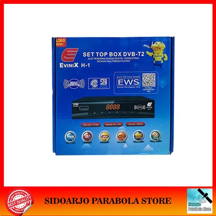Set Top Box STB TV Digital DVBT2 Evinix H-1 New Box DVB-T2 UHF Gratis