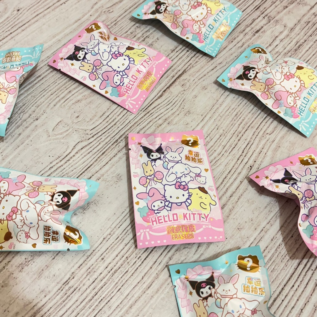 PENGHAPUS PLASTIK BAG SANRIO ISI 1 PCS ERASER HARGA TERMURAH ALAT TULIS PERLENGKAPAN SEKOLAH ANAK KUALITAS TERBAIK TERLENGKAP BISA GROSIR DAN COD