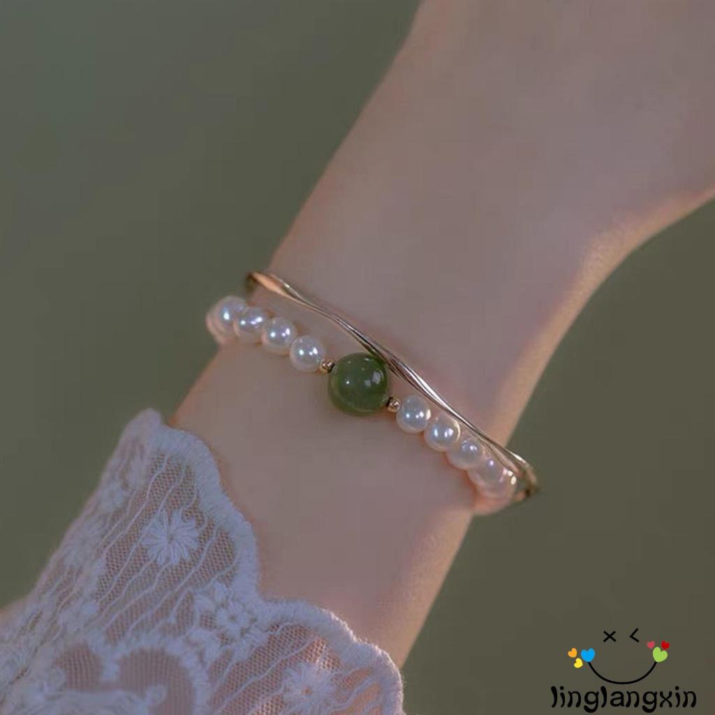 Llx-gelang Tangan Wanita Beruntung Vintage Mutiara Ladies Perhiasan Hadiah