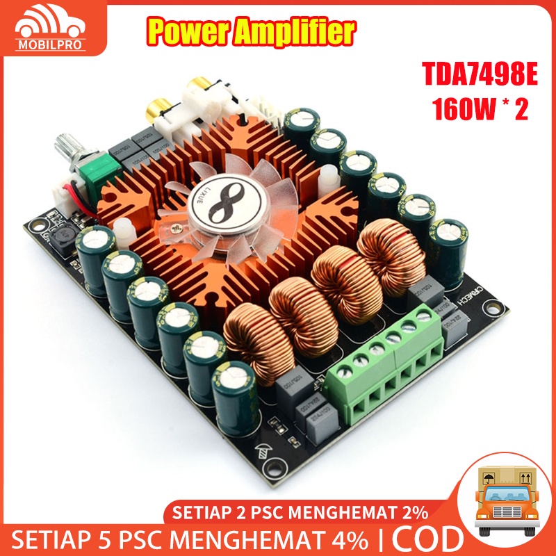 TDA7498E daya tinggi digital power amplifier papan 2.0HIFI stereo daya tinggi 160W * 2 dukungan BTL220W kit power mixer amplifier