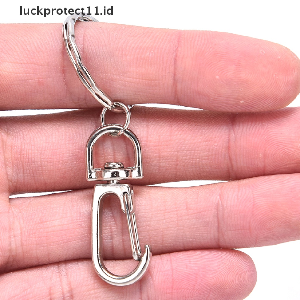 /Fashion Hot// Fashion// 10Pcs 25mm Keyring Ripple Lobster Clasp Gantungan Kunci Rantai Pendek Split Ring DIY.