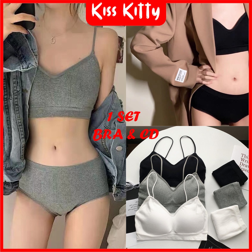 Bra Set BH dan CD Wanita 1 set Pakaian dalam perempuan bh sport fashion yoga import jepang korean