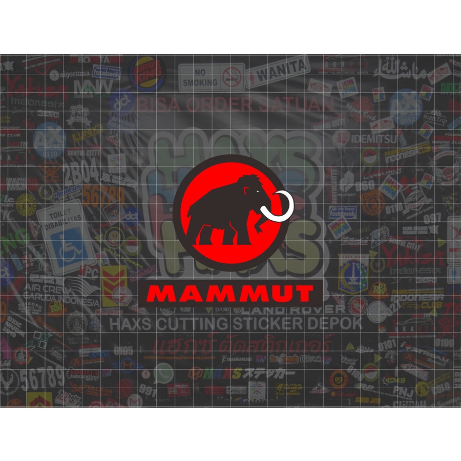 Cutting Sticker Logo Mammut 10 cm untuk motor mobil