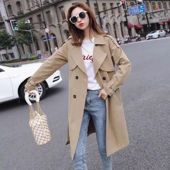 Jaket mantel wanita long coat outwear wanita korea