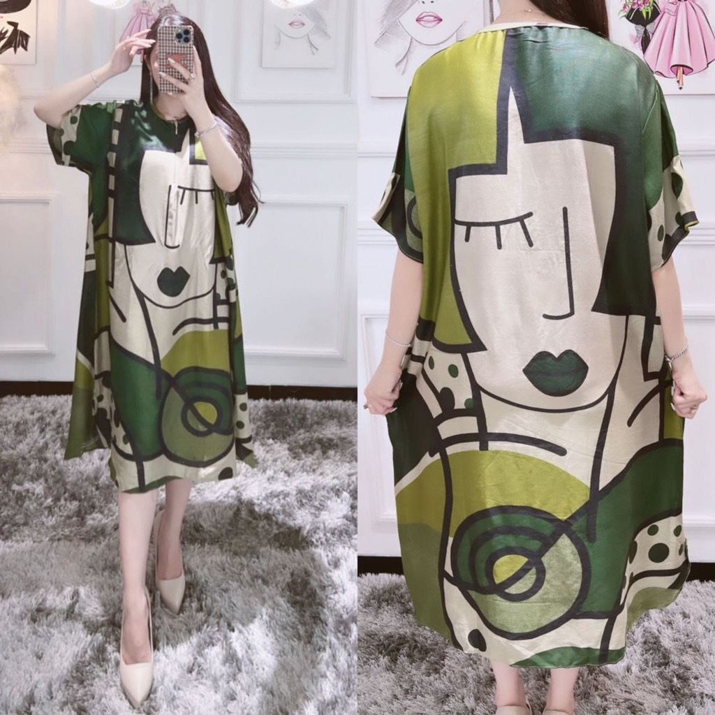 DASTER MOTIF JENG KELIN KACAMATA | DASTER JUMBO DRESS WANITA KEKINIAN MURAH PANJANG VIRAL TERLARIS