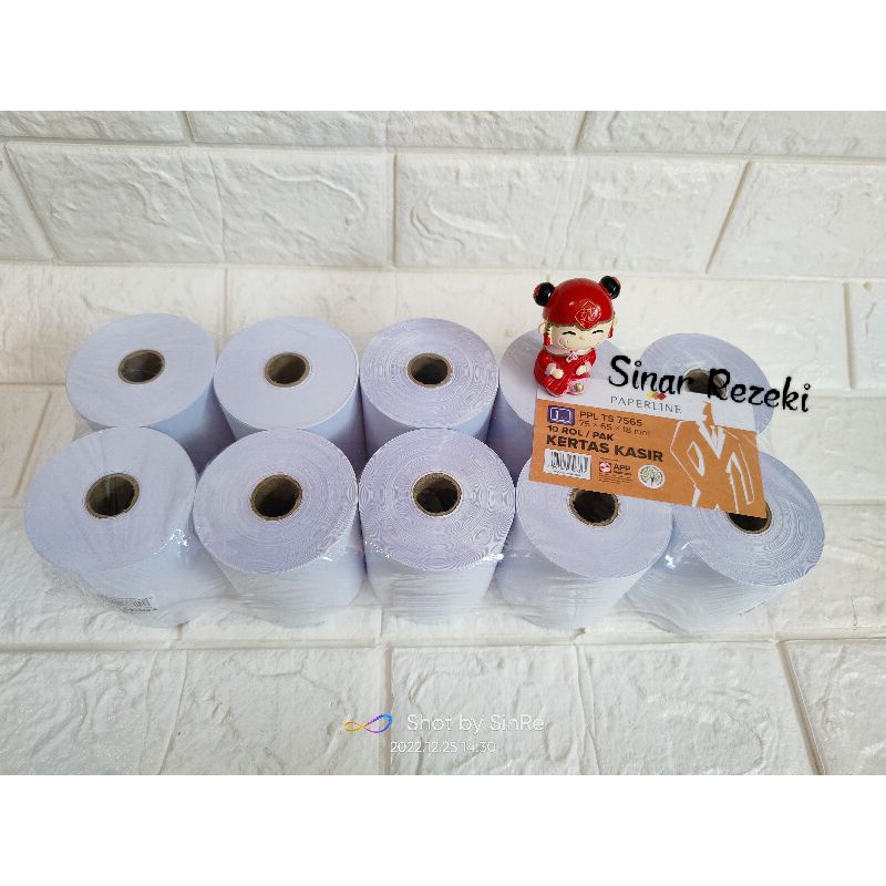 1 pak = 10 roll Telstruk 75x65x18mm/BAHAN KERTAS BUKAN THERMAL/kertas kasir 75x65/kertas kasir/telst