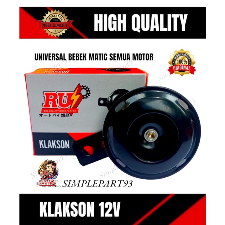 KLAKSON MOTOR STANDAR 12 VOLT UNIVERSAL BEBEK MATIC SEMUA MOTOR [ RUI ]