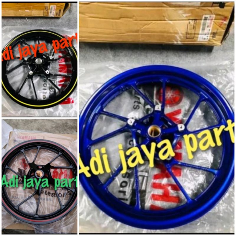 velg racing velg depan yamaha R15 vva V3 biru hitam original yamaha