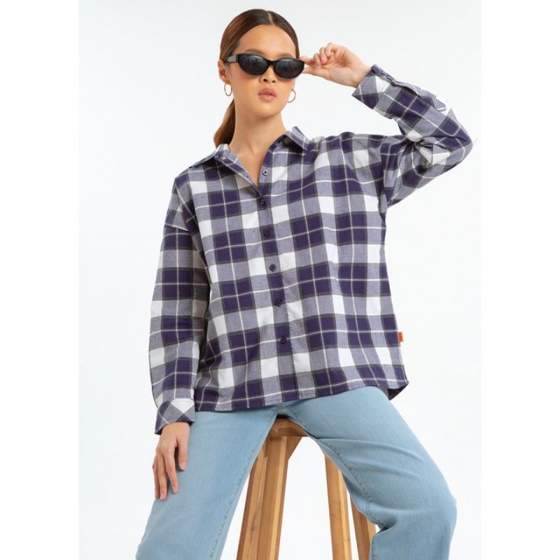 Dust kemeja kotak ungu (116318)