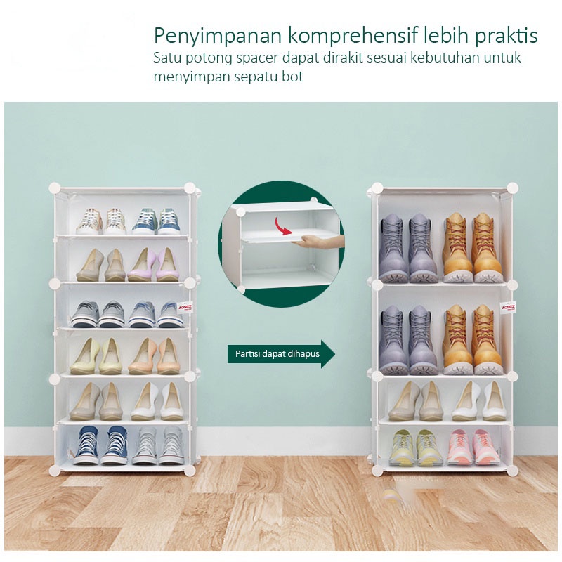 KAGK Lemari Rak Sepatu Rak Sepatu Anti Debu Portable Serbaguna Kotak Sepatu Portable Murah  Rak Sepatu Plastik Susun