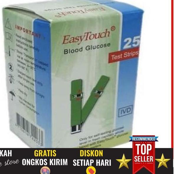 Quality Control✅STRIP EASY TOUCH GULA DARAH / GLUCOSE ISI 25 ASLI ORIGINAL EASYTOUCH CEK DIABETES C5