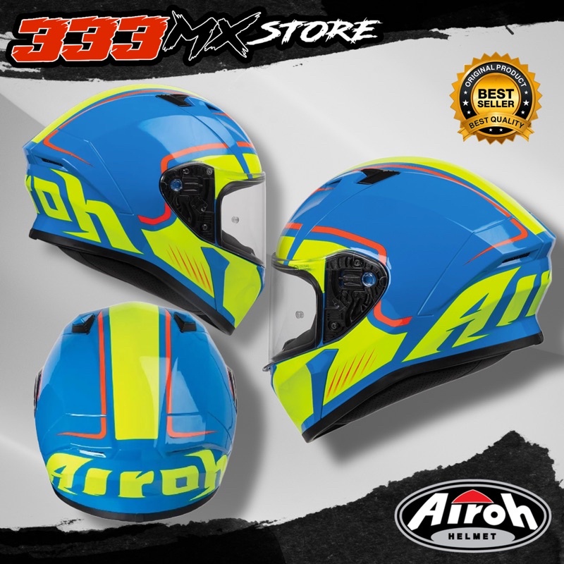 HELM AIROH VALOR MARSHALL AZZURE HELMET AIROH FULL FACE VALOR AZZURE - XXL