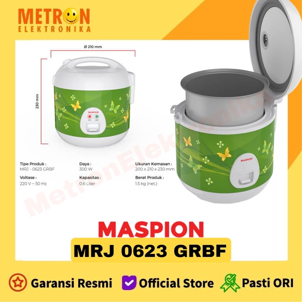 MASPION MRJ 0623 GRBF - RICE COM 0.6 LITER / MRJ0623GRBF