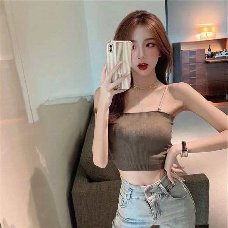 Victoria Tanktop Kemben Singlet Crop Tali tidak bisa lepas 1127