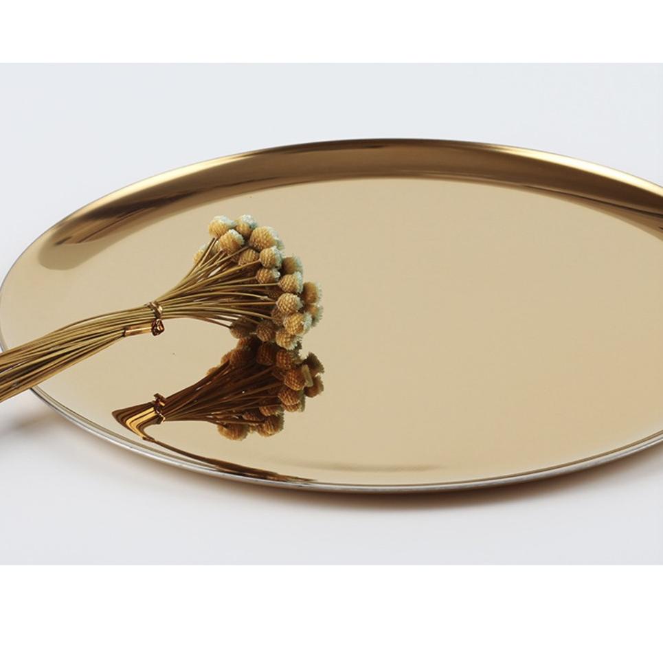 Menarik 【 READY  】Round Gold Tray / Nampan Bulat Emas / Alat Foto