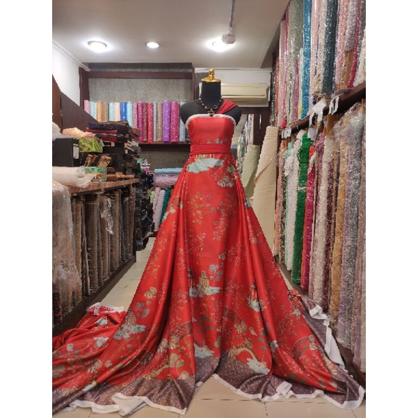 Kain Cheongsam Chongsam Premium Valentino Bridal Merah