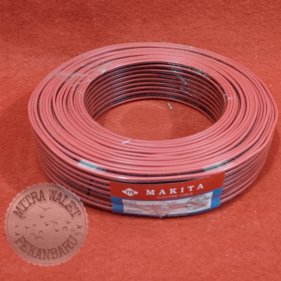 kabel MAKITA TWIN FLAT 2 x 0,5 dan 2 x 0,75 panjang 100 meter