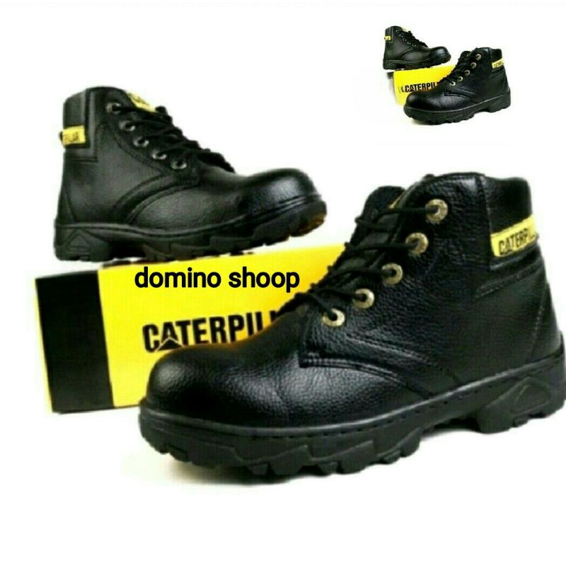 Sepatu Safety Proyek Ujung Besi - Septy Shoes Boot - Septi Kerja Lapangan Kulit Sintetis-  sepatu sefety tali -sepatu sefety sorong booht