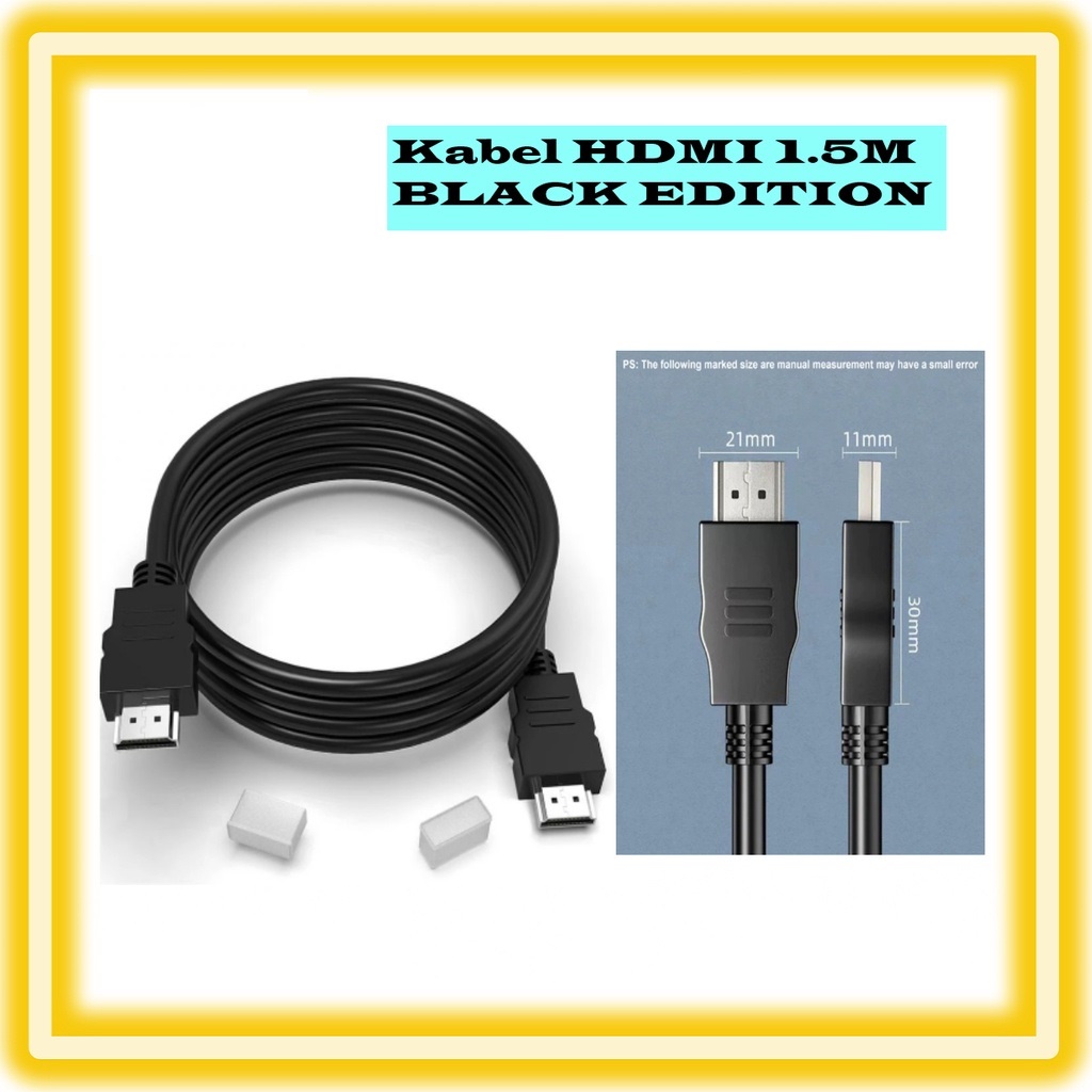 Adapter Konektor Kabel HDMI To HDMI HD TV To HD Merah Hitam 1.5M Cable 1.5 Meter High Quality High Speed Nylon