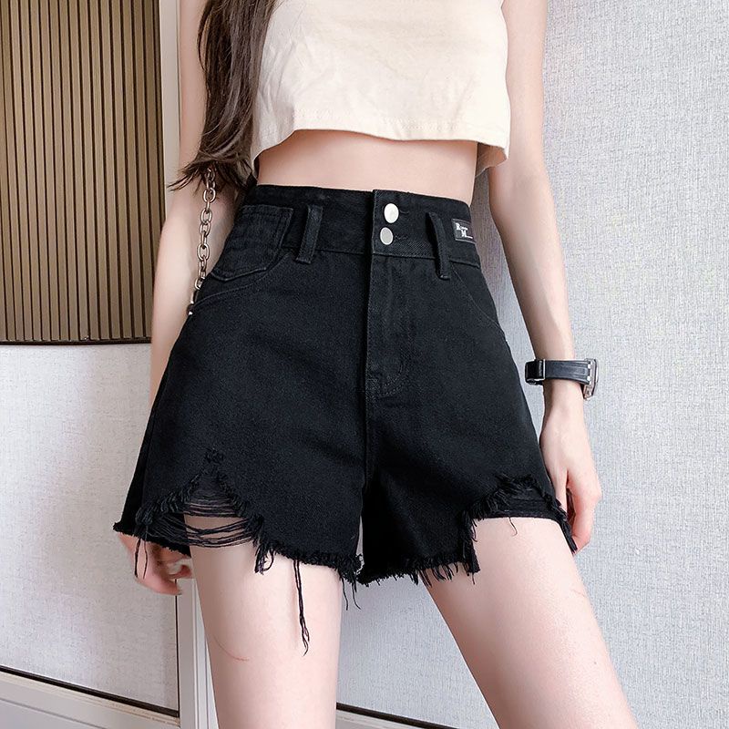 celana pendek ripped jeans wanita high waist jeans korean style dewasa short jeans sobek hotpants 2023 kekinian