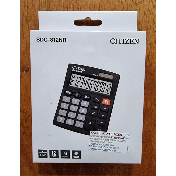 

TERBARU Calculator / Kalkulator Citizen SDC-812NR / SDC-812 NR 12 Digit