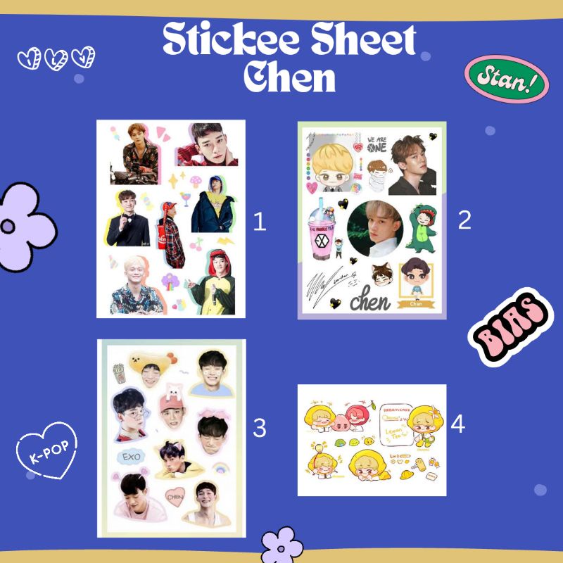

sticker sheet chen EXO member