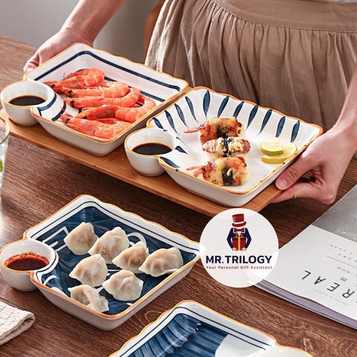 Kualitas Dijamin PIRING MAKAN KERAMIK DIMSUM CANTIK TEMPAT SAUS PLATING JEPANG CHINA SUSHI GYOZA BAK