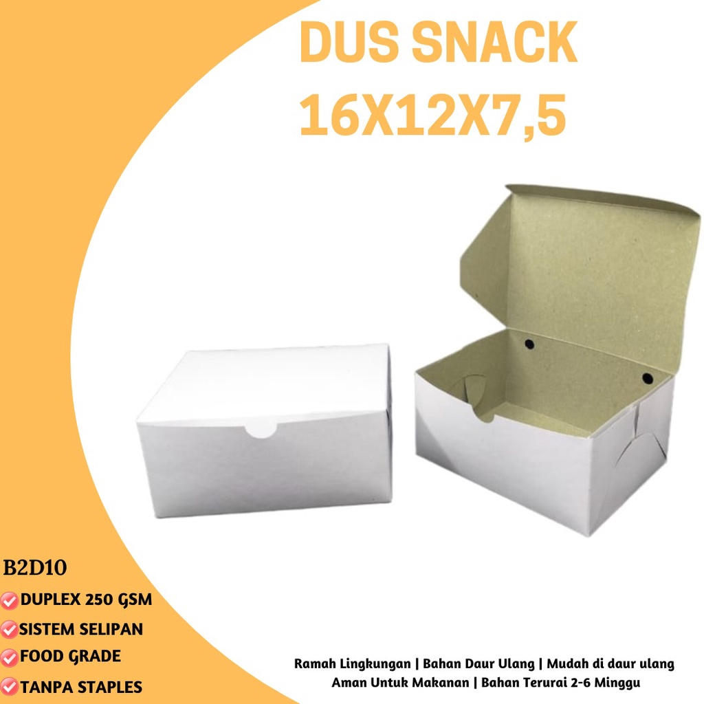 Box Snack Dus Kue Snack Box 16x12 (B2D10-Non Laminasi)