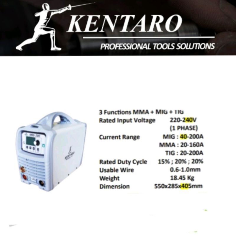 mesin las mma + mig + tig 3in1 heavy duty kentaro Japan quality