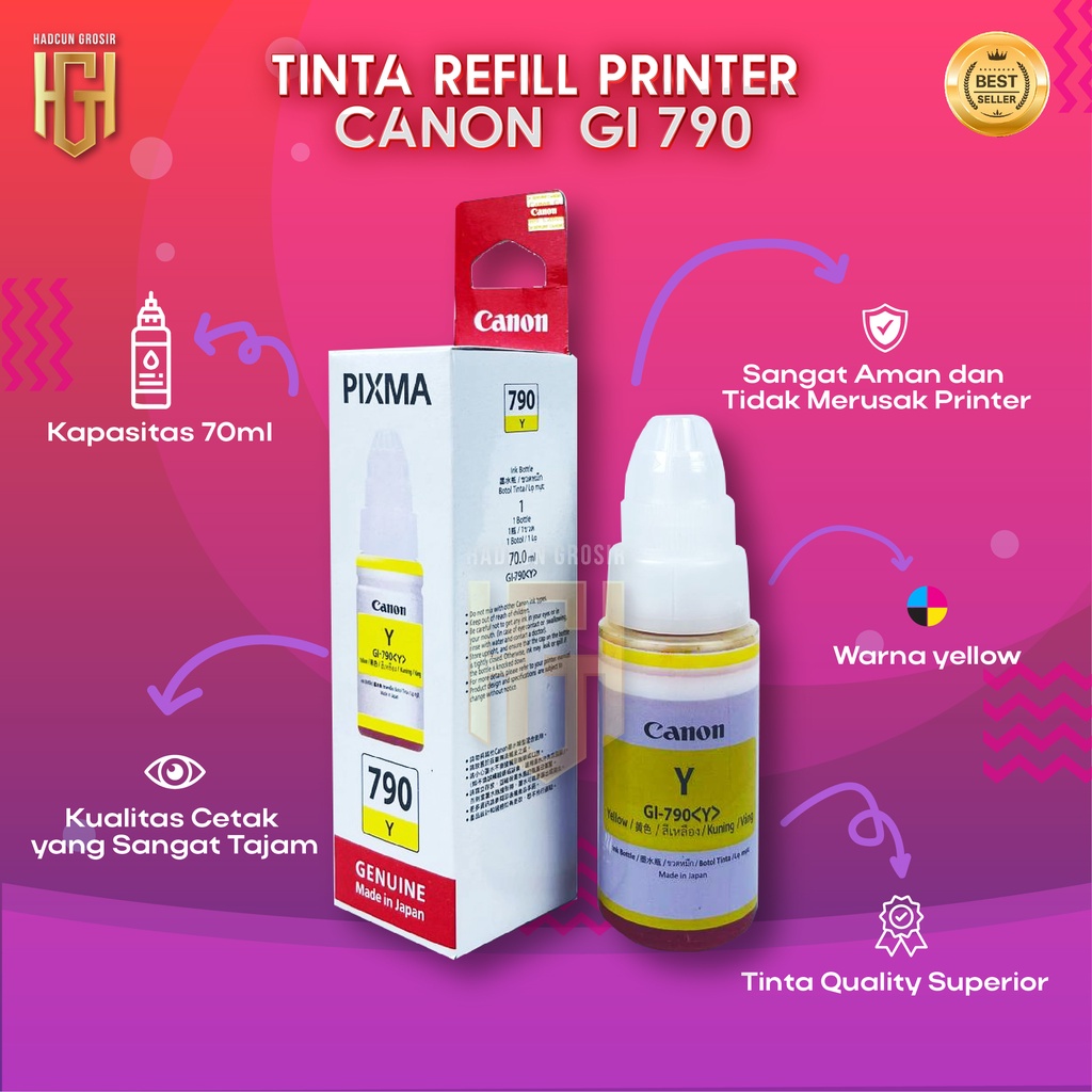 1 SET 4 PCS Tinta Canon Gi 790 Tinta Printer G1000 G2000 G3000 G4000 G1010 G2010 G3010 G4010