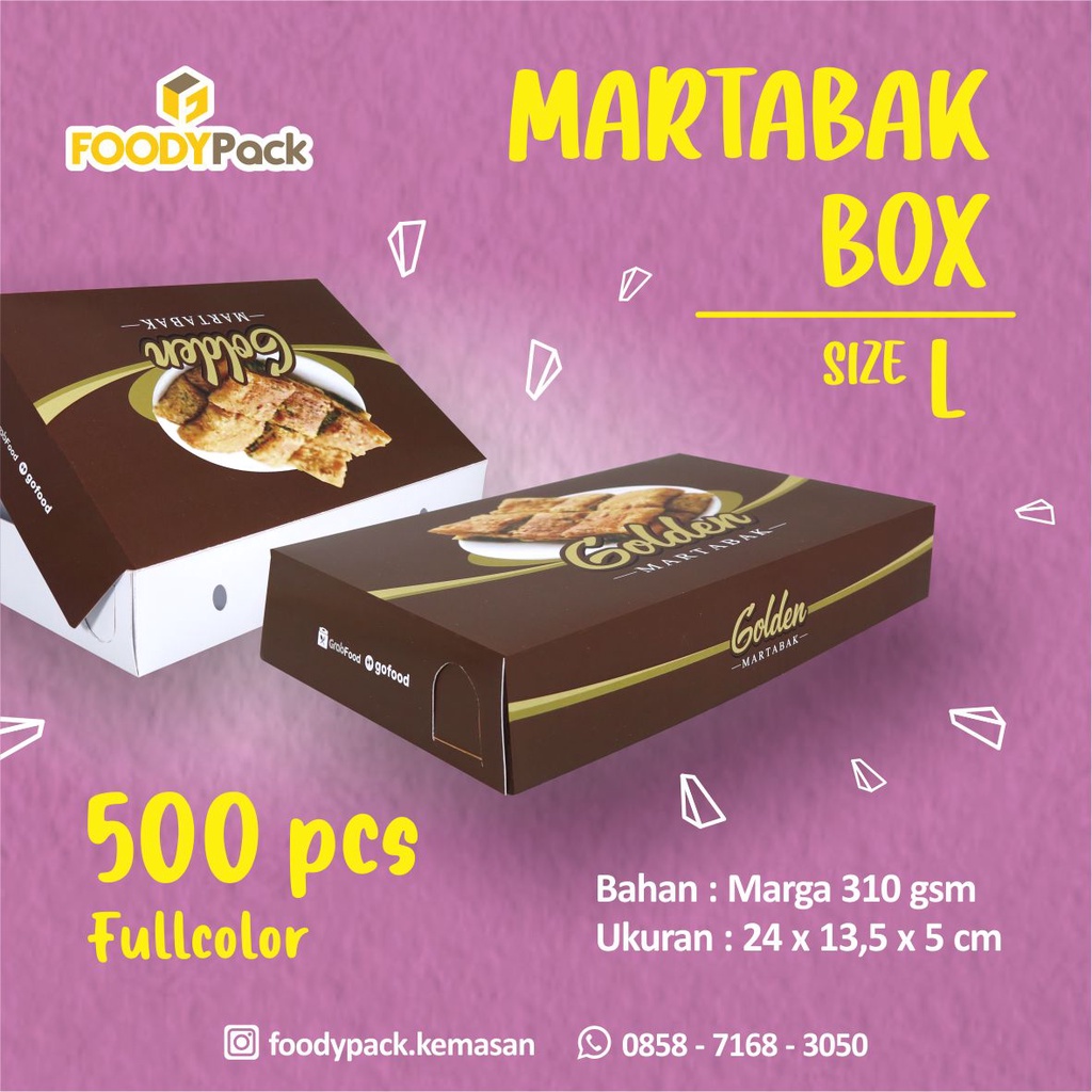 [Custom Martabak box marga-L Fullcolor] Dus Makanan | Kemasan | Paper | Cetak Packaging | Custom