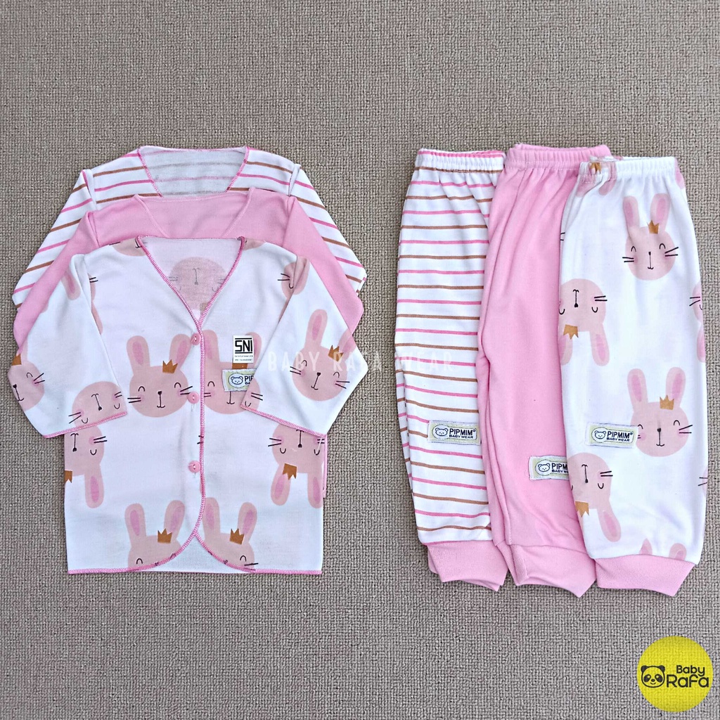 18 Pcs Baju Bayi Celana Bayi Setelan Bayi Perempuan Baju Bayi Perempuan PINK BUNNY Newborn Baju Bayi Baru Lahir PIP MIM BABY