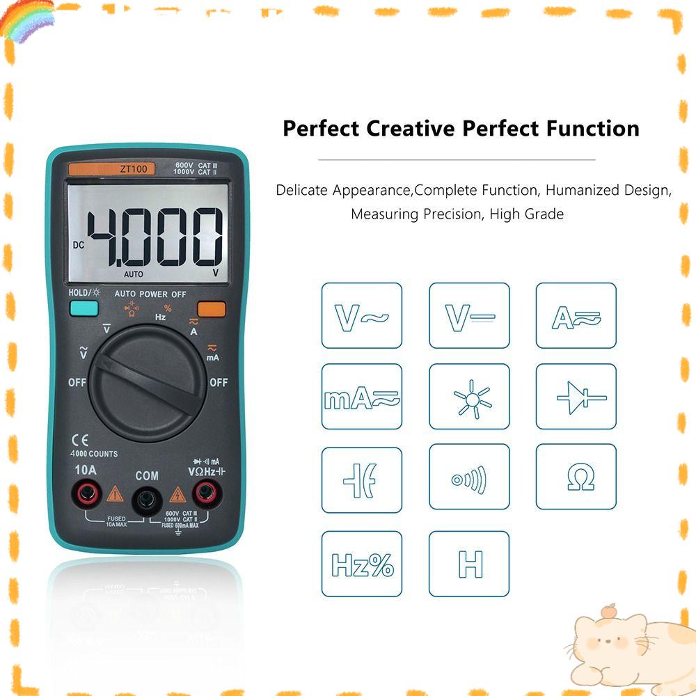 Solighter Multimeter Digital Presisi Tinggi Jarak Otomatis True RMS AC/DC Ammeter