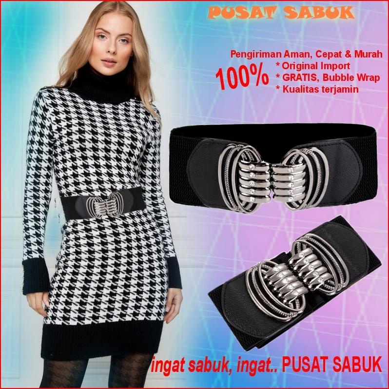 Promo  [BISA COD] Sabuk Wanita Obi Karet Women Belt Ikat Pinggang Fashion Gesper Cewek Korea Impor B