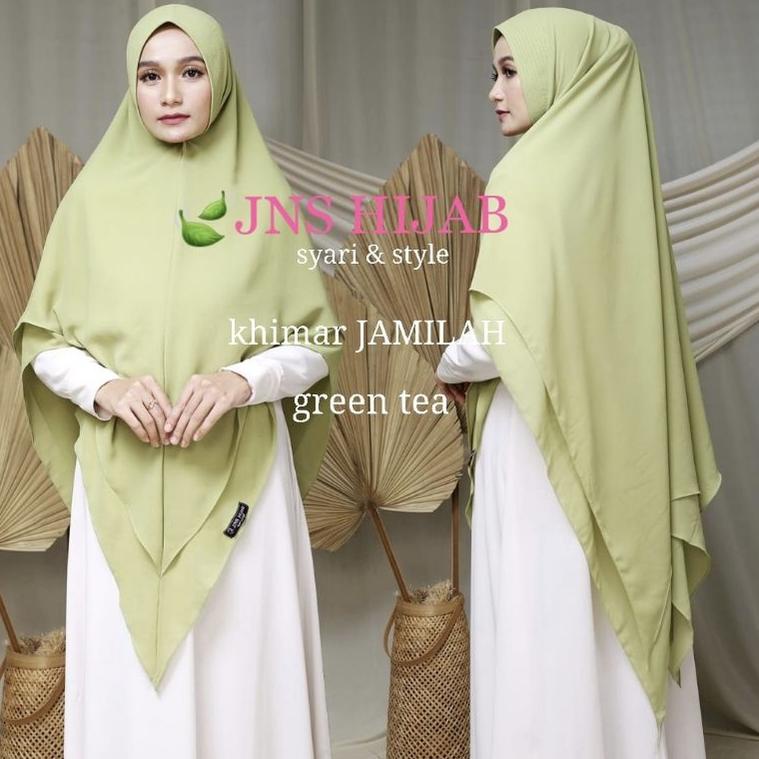 ((Q-3-6 ☛> Khimar JAMILAH polos-HIJAB JILBAB CERUTY PREMIUM 2 LAYER KERUDUNG SYARI original jns hija