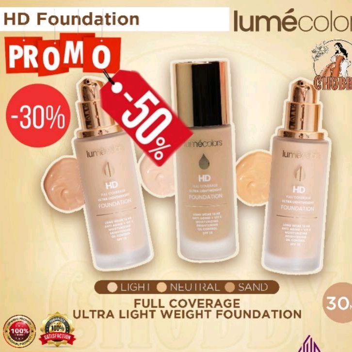 Lumecolors Foundation Full Coverage Ultra LightWeight HD Foundation Sand Neutral/Foundation Lumecolo