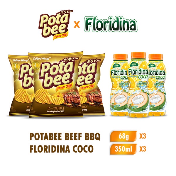

Potabee + Floridina - Potabee BBQ 68 gr x 3pcs + Floridina Coco x 3pcs