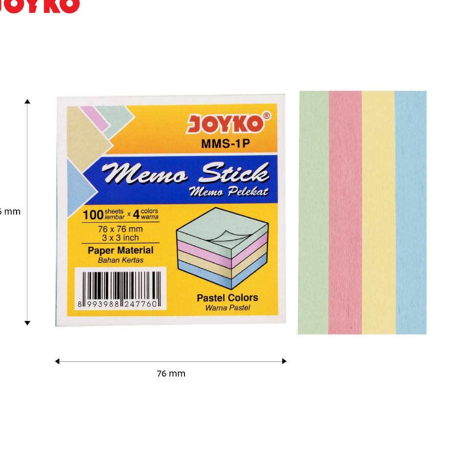 

[PRODUK VREUA] Memo Stick Sticky Note Kertas Memo / Memo Tempel Joyko MMS-1P 9PG