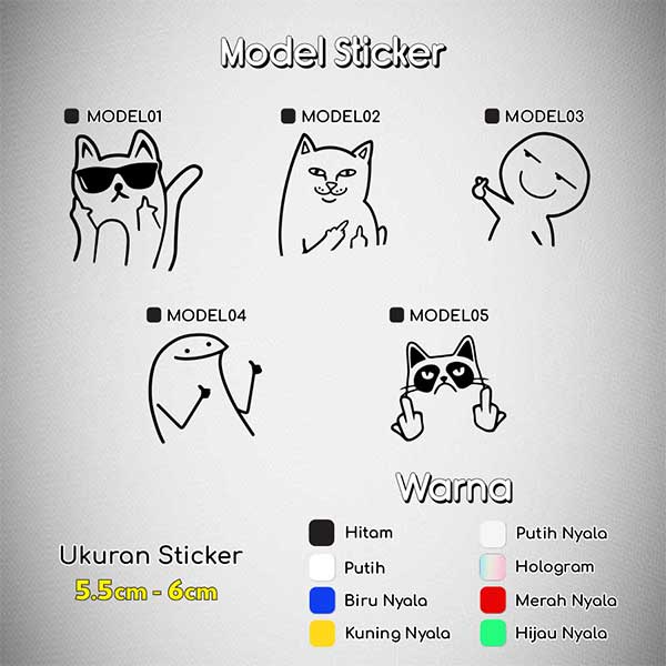 Stiker Emoji Jari Tengah v2 / Sticker Middle Fingers v2 / Stiker Middle Finger Pucek Lucu v2 / Sticker Animasi Lucu v2 Glossy Waterproof / Sticker Hologram Fucek  v2 Middle Finger Jari Tengah Animasi Kartun Lucu