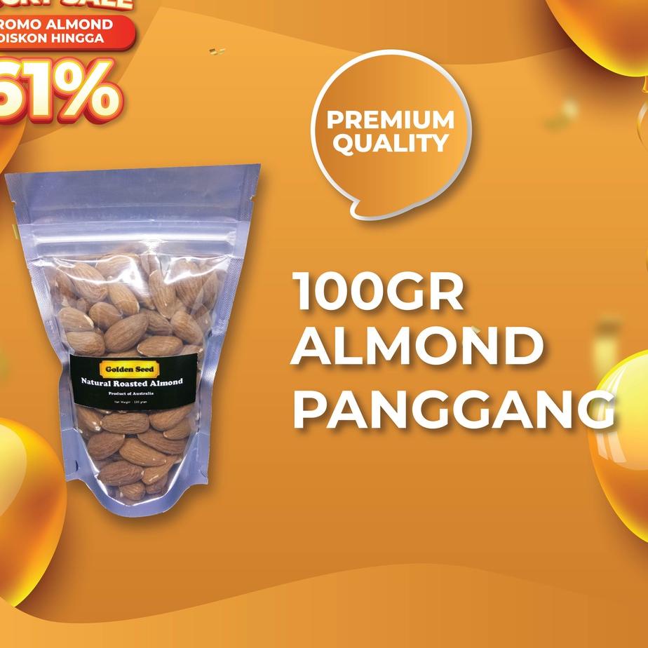 

ㄽ KACANG ALMOND PANGGANG 100 GRAM PREMIUM - ROASTED ALMOND 100 GR シ