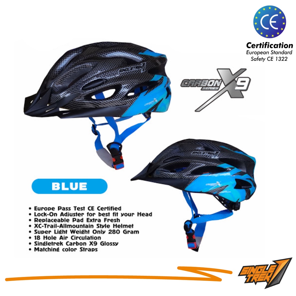 HELM SEPEDA SINGLETREK CARBON X9 HELEM SEPEDA