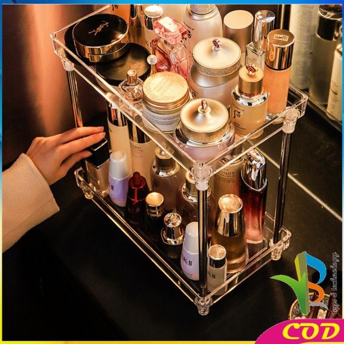 RB-K15 Rak Kosmetik Acrylic 2 / 3 Tingkat Serbaguna Rak Penyimpanan
